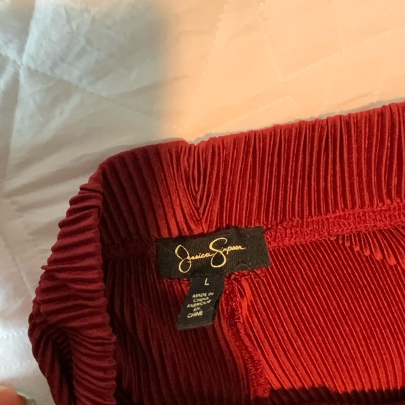 Beautiful Bordeaux Pleated Palazzo Wide Leg Pants by Jessica Simpson Size - Picture 6 of 9